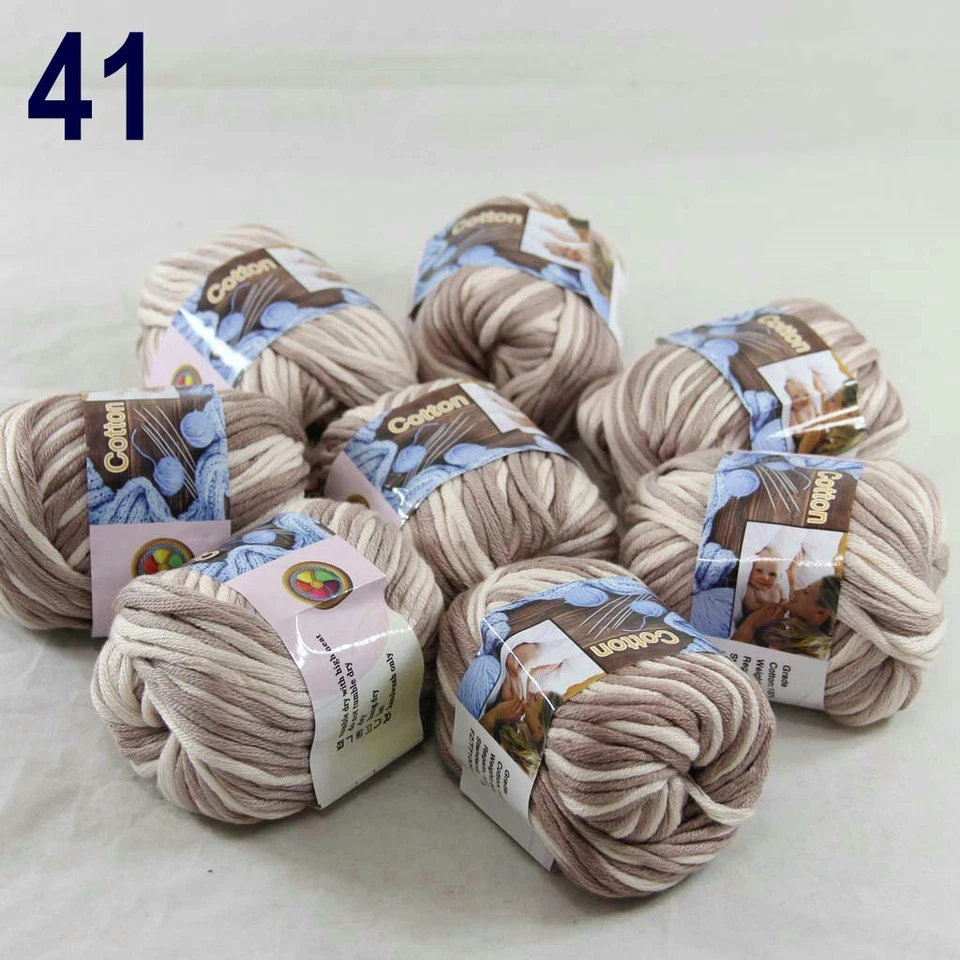 Sale New 8Skeinsx50gr Soft 100% Cotton Chunky Super Bulky Hand Knitting Yarn 41 - Image 2 of 4