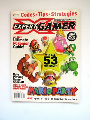 EXPERT GAMER Magazine April 1999 Mario Party Codes Tips Strategies Pokemon Guide