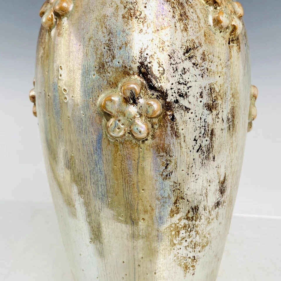 Botella de flores con revestimiento de porcelana plateada exquisita China de 10"" Foto 4 de 4