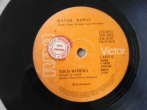 DAVID BOWIE 7" PROMO Young Americans /Knock on Wood SOUTHAMERICA Ed. 1975 - Picture 3 of 3