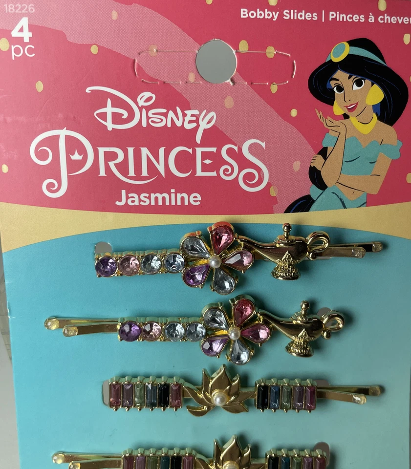 Disney Princesa Jazmín Deslizable Estrás Bobby Pins 4 unidades Todo Tipo de Cabello Foto 3 de 4