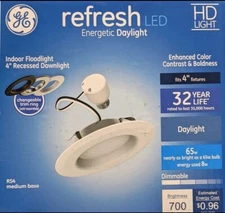 GE 65W Dimmable 4" Recessed Light New Changeable Ring Colors Fast Shipping