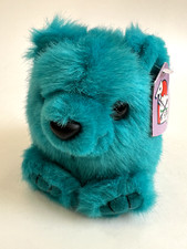 Vintage Puffkins Telly Teal Swibco Plush Stuffed Toy with Tush Tag Fluffy, 1994