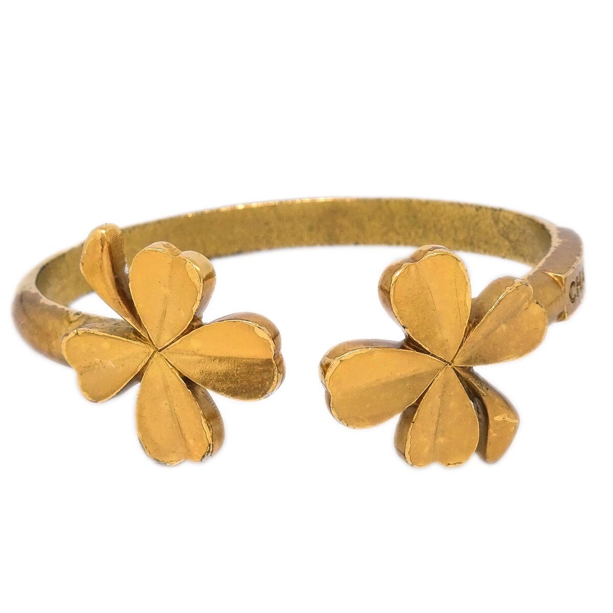 Chanel Clover Bangle Gold 03P 194501 | eBay