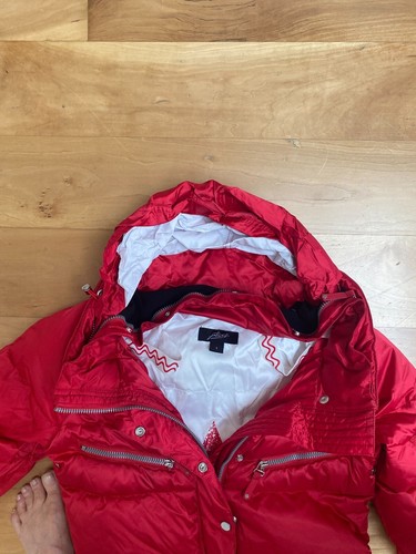 JET SET SKIJACKE DAUNENJACKE FAST NEU GR. 1 ( Gr. S oder Gr. 36 )Fellkragen rot - Bild 11 von 12