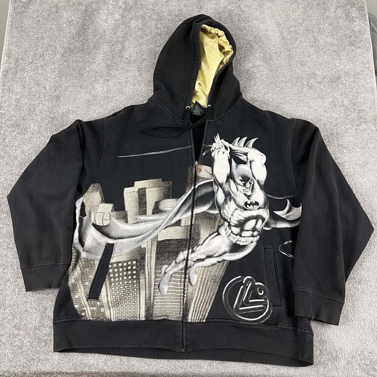 LOT 29 Jacket Mens 3XL Black Batman All Over Graphic Hooded LOT 29 Jacket Mens 3XL Black Batman All Over Graphic Hooded