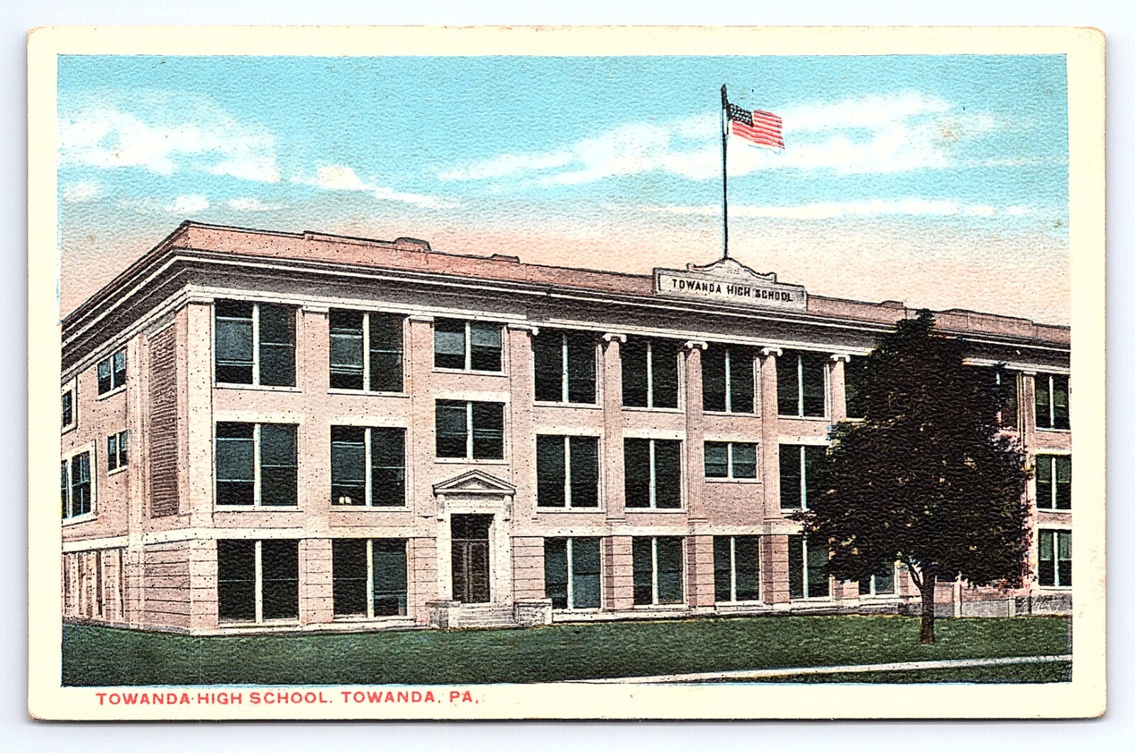 Postcard Towanda High School Building in Towanda Pennsylvania PA eBay
