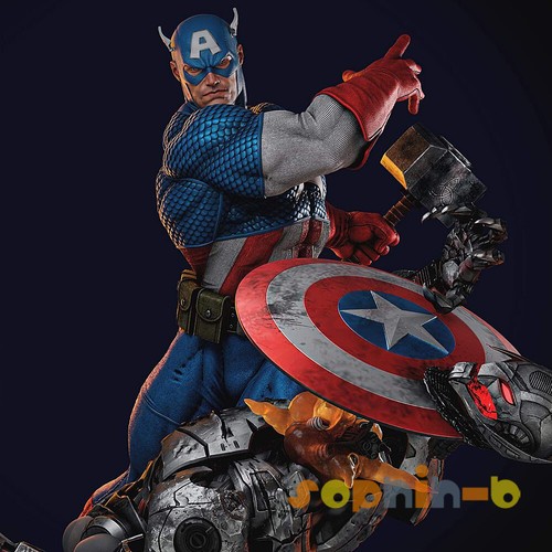 Captain A Ultron Resin 1:6 Model Kit Unpainted 3d Print GK Statue Figure - Picture 5 of 8