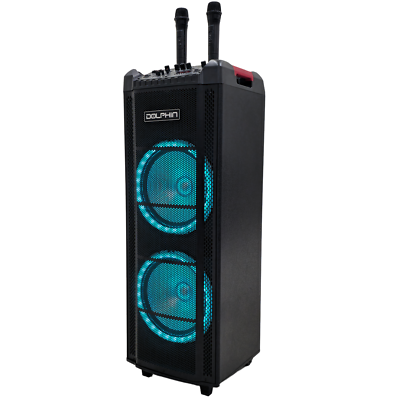 Dolphin SP-2130RBT Dual 12” Karaoke Machine with 2 Wireless Mics