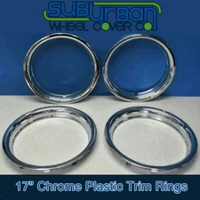 17" Chrome ABS Trim Rings 1 3/4" Depth Beauty Rings # 1517P by CCI NEW SET 4