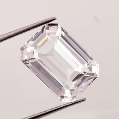 9x11 MM Natural Flawless White Ceylon Sapphire Emerald Cut Loose Gem Certified