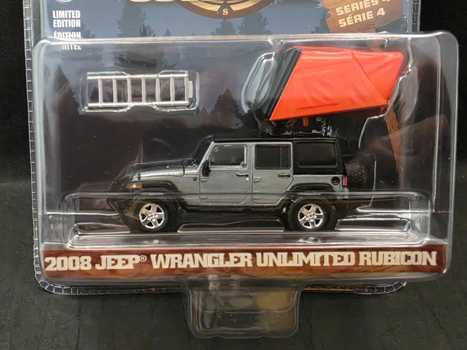 Greenlight Great Outdoors 4 - 2008 Jeep Wrangler Rubicon /Rooftop Camper *CHASE* - Image 2 of 4