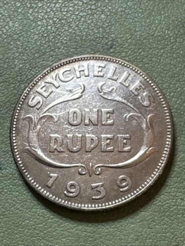 1939 SEYCHELLES SILVER ONE RUPEE BETTER COIN George VI