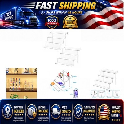 NIUBEE Acrylic Riser Display Shelf - 2 Pack Clear Stand for Collectibles