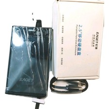 EAGET 2.5" External Hard Drive Enclosure - USB 3.0 Smoked Clear Case 5Gbps - New
