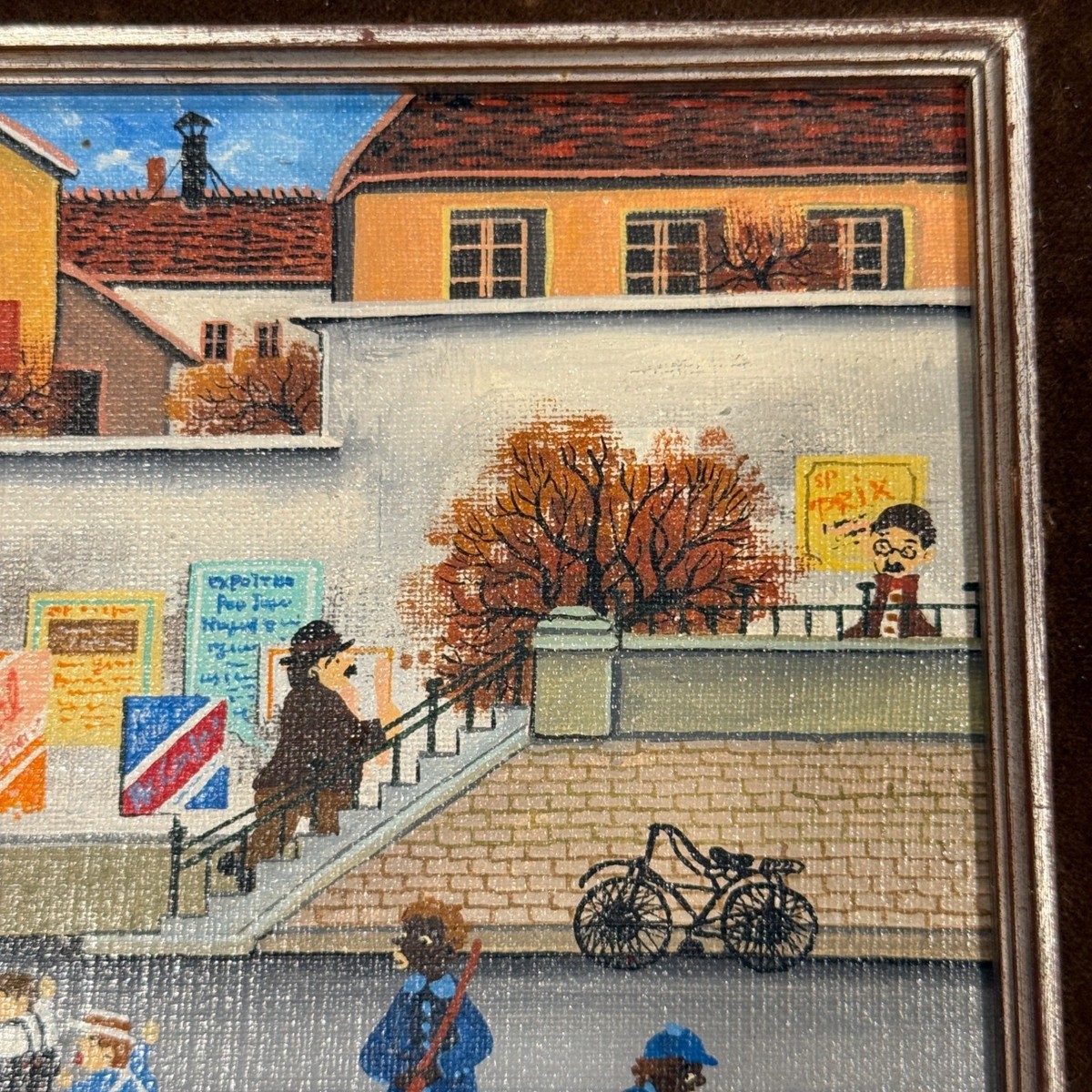 Bin Kashiwa Original Oil Painting Paris Montmartre Village Framed
