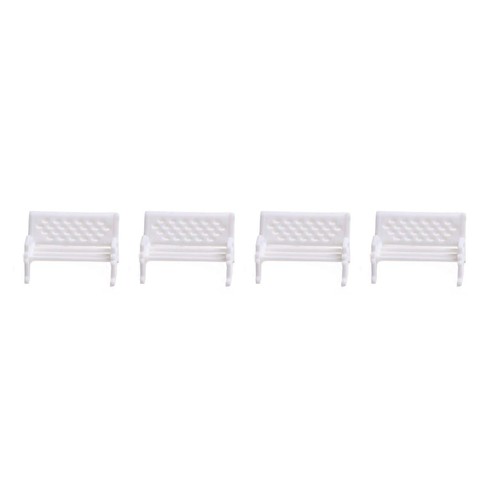 Miniature White Park Benches Set for Craft Projects and Model Displays - Photo 10/40