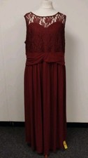 Simply Be Burgundy Longline Lace Illusion Neckline Formal Dress UK Size 26 BNWT
