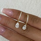 1.6ct Pear and Round Drop Earrings Yellow Gold 14K Labcreated Diamond F/VS — photo 6
