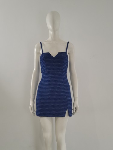 Zara (XS) Blue Boucle Dress Suit UK 6 8 EU 34 36 Mini Dress Blazer Jacket Co-Ord - Picture 19 of 24