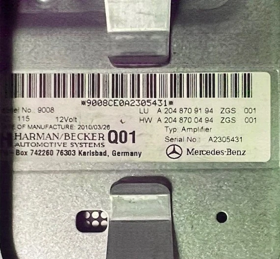 AMPLIFICADOR TRASEIRO MERCEDES BENZ OEM E350 SL550 C350 C300 HARMAN BECKER AMPLIFICADOR DE RÁDIO 4 - Imagem 2 de 2