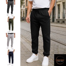 Urban Road Mens Fleece Jogging Bottoms Plain Sweatpants Zipped Pockets Tracksuit