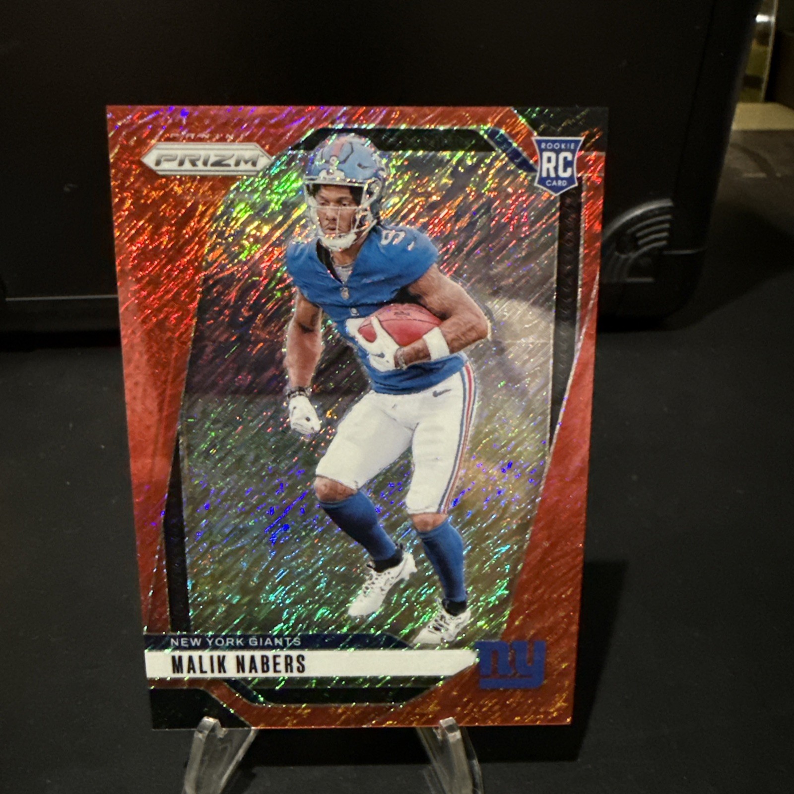 MALIK NABERS 2024 PANINI PRIZM #370 ROOKIE RED SHIMMER RC /35 GIANTS