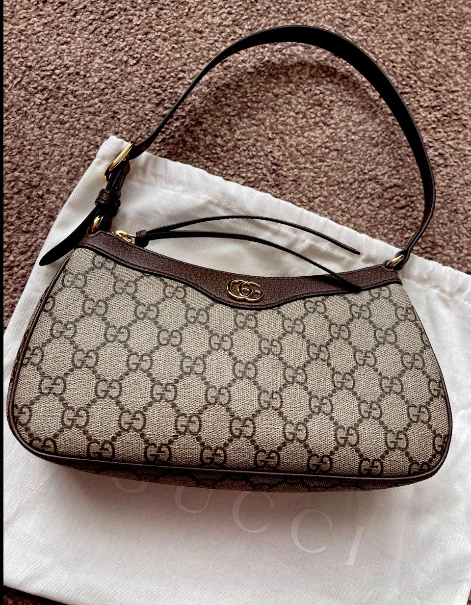 Original Gucci Ophidia GG Supreme Sac à main en cuir