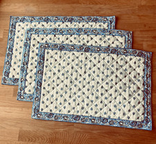 3 manteles individuales Valdrome Francia ~ azul y blanco ~ país acolchado provenzal francés