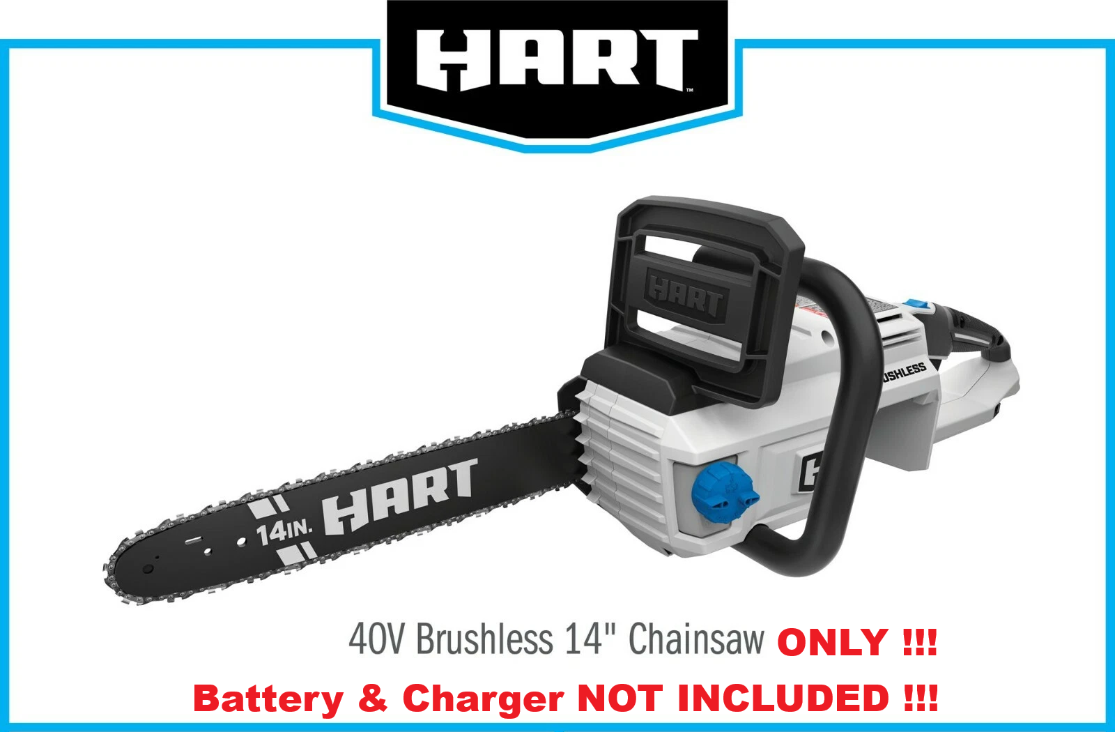 HART 40-Volt Cordless Brushless 14-inch Chainsaw ONLY (NO BATTERY) NEW CONDITION