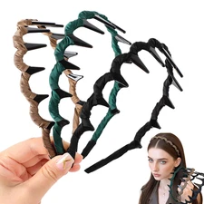 Retro High Skull Pearl Headband,Vintage High Cranium Artificial Pearl Hairband,H