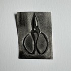 ACEO Original Charcoal Drawing On Paper “Tools Of The Trade No.2” Bonsai Scissor — photo 2