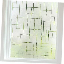  Frosted Window Film Non-Adhesive, Frosting Privacy Film for Glass Windows, 