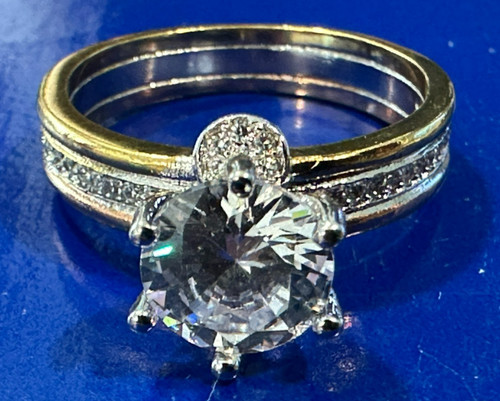 GRA 3Ct Moissanite Solitaire Engagement Ring 925 Sterling Silver 4.3 Grams 8.75