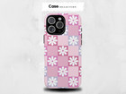 Coque téléphone rose motif floral | iPhone 11-17 et Samsung S21-S25