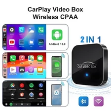 2-in-1 Mini Wireless Carplay&Android Auto Adapter Dongle USB Plug & Play AI Box