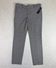 Banana Republic Sloan Slim Ankle Pants Womens 4 Gray Check Tweed Stretch NEW