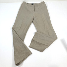 Talbots Signature 100% Linen Pants Womens Beige Straight Leg Lined Dress 12L