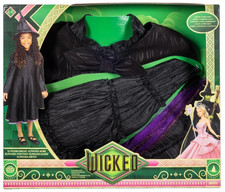 WICKED ELPHABA Costume Dress Cape Hat GIRLS SIZE 4-6X Cosplay NEW