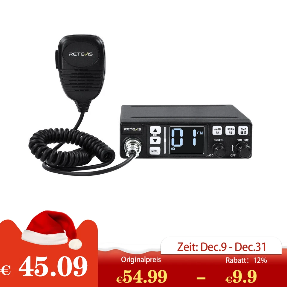 Retevis MB63 CB Funkgerät AM/FM CB Funk SQ/ASQ VOX Amateurfunkgerät für Car, RV