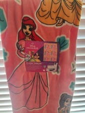 Disney Princess Plush Throw Blanket 50x70in Ariel Belle Tiana Polyester