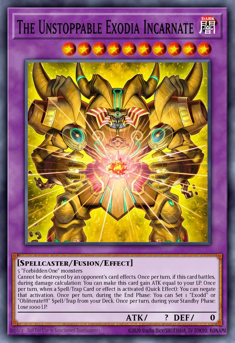 Yugioh! The Unstoppable Exodia Incarnate MP25-EN008 STARLIGHT Rare