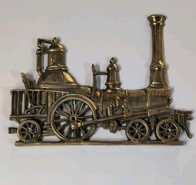 ++ Brass Train Sculpture Wall Art Measures 11.25'' L x 8.5'' H X .50'' Thick NICE++