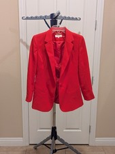 Calvin Klein Women's Red Blazer Size 4 single button