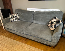 Oak Fornitureland Grey Sofa 210cm 100% Polyester Upholstery 90x90cm