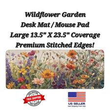 Gorgeous Wildflowers Garden Desk Mat - Mouse Pad Large 23.5" X 13.5"