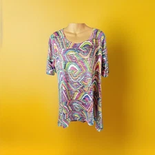 NALLY & MILLIE Multiple Color Polyester/Rayon Top Women XL Work Casual Vacation