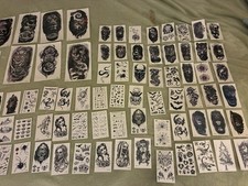 Assorted Tattoo Flash Sheets Black and White Various Designs