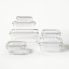12pc set of 6 Tritan Plastic Food Storage Container Set with Lids Clear -