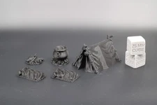 Tabletop Town Camp Set Tent Bedroll Fire Scatter Dnd RPG Wargame Skirmish 28mm